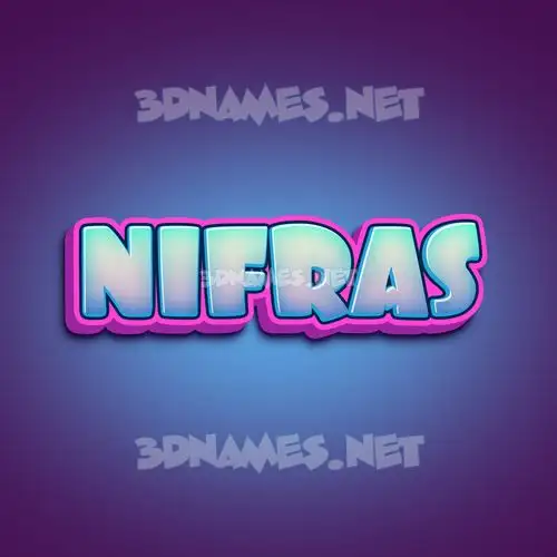 nifras in Phat Purple style - 3D name wallpaper