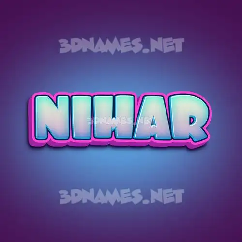 nihar in Phat Purple style - 3D name wallpaper