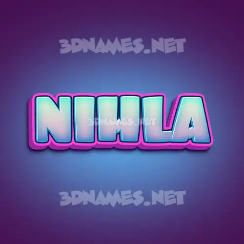 nihla in Phat Purple style - 3D name wallpaper