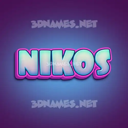 nikos in Phat Purple style - 3D name wallpaper