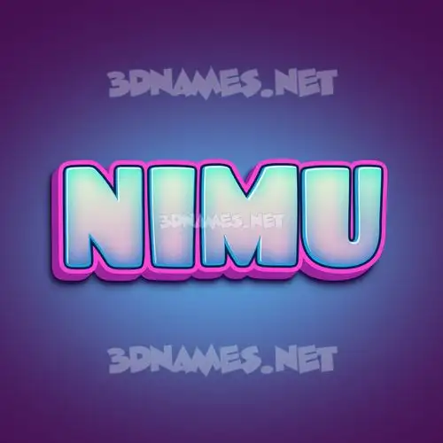nimu in Phat Purple style - 3D name wallpaper