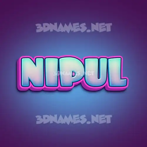 nipul in Phat Purple style - 3D name wallpaper