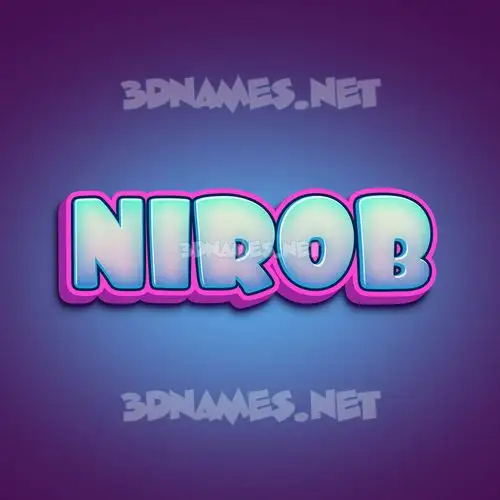 nirob in Phat Purple style - 3D name wallpaper