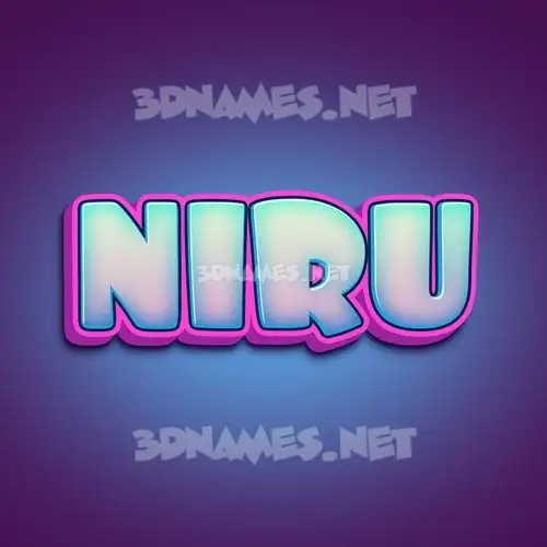 niru in Phat Purple style - 3D name wallpaper