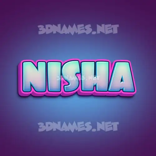 nisha in Phat Purple style - 3D name wallpaper