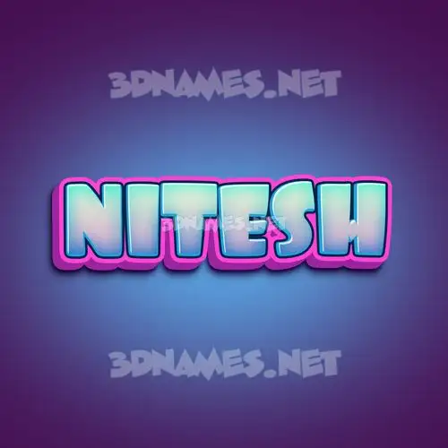 nitesh in Phat Purple style - 3D name wallpaper
