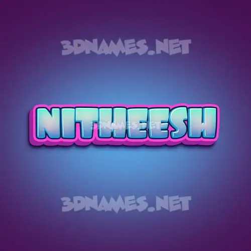 nitheesh in Phat Purple style - 3D name wallpaper