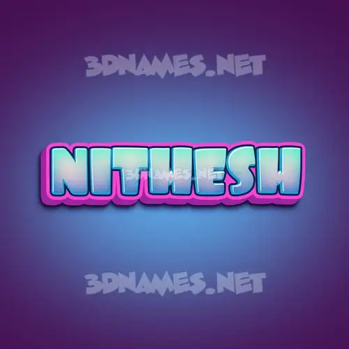 nithesh in Phat Purple style - 3D name wallpaper