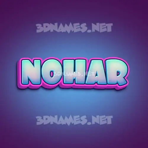 nohar in Phat Purple style - 3D name wallpaper