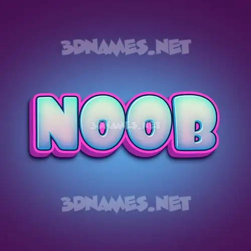 noob in Phat Purple style - 3D name wallpaper