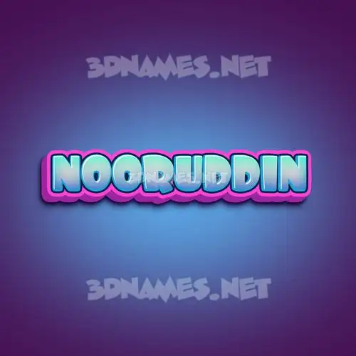 nooruddin in Phat Purple style - 3D name wallpaper