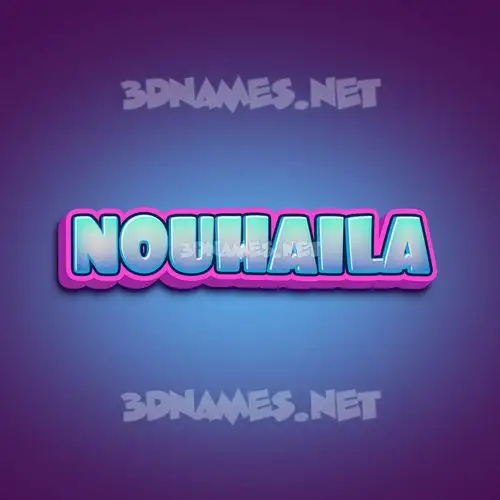 nouhaila in Phat Purple style - 3D name wallpaper