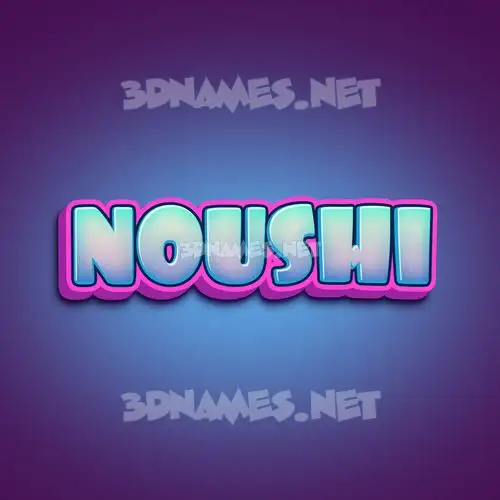 noushi in Phat Purple style - 3D name wallpaper