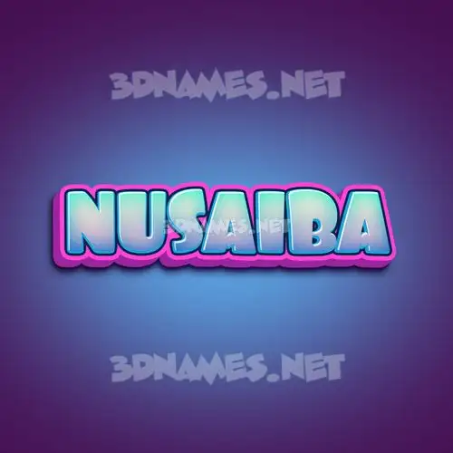 nusaiba in Phat Purple style - 3D name wallpaper