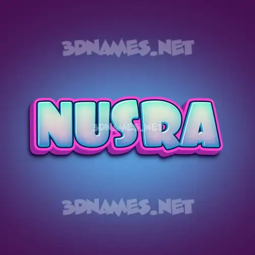 nusra in Phat Purple style - 3D name wallpaper