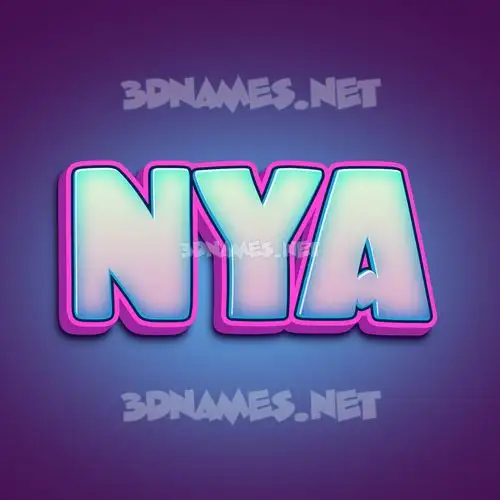 nya in Phat Purple style - 3D name wallpaper