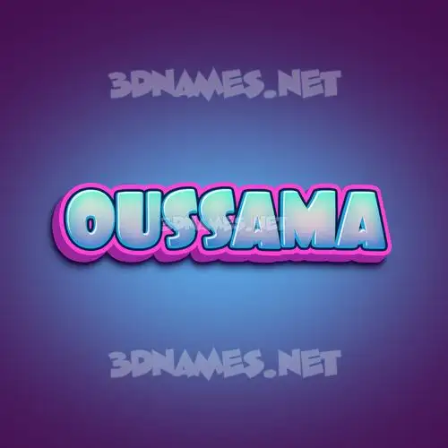 oussama in Phat Purple style - 3D name wallpaper
