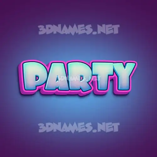 party in Phat Purple style - 3D name wallpaper