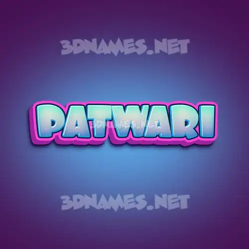 patwari in Phat Purple style - 3D name wallpaper