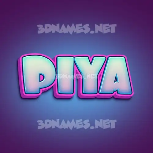 piya in Phat Purple style - 3D name wallpaper