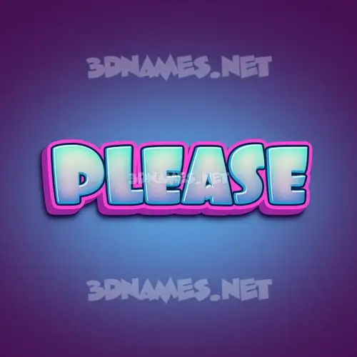 please in Phat Purple style - 3D name wallpaper please in Phat Purple style - 3D name wallpaper