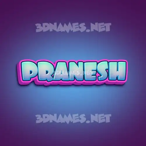 pranesh in Phat Purple style - 3D name wallpaper