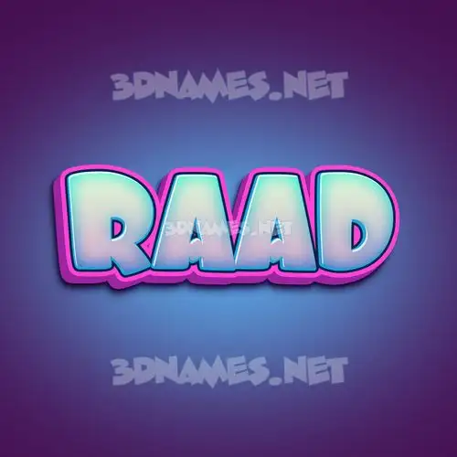 raad in Phat Purple style - 3D name wallpaper