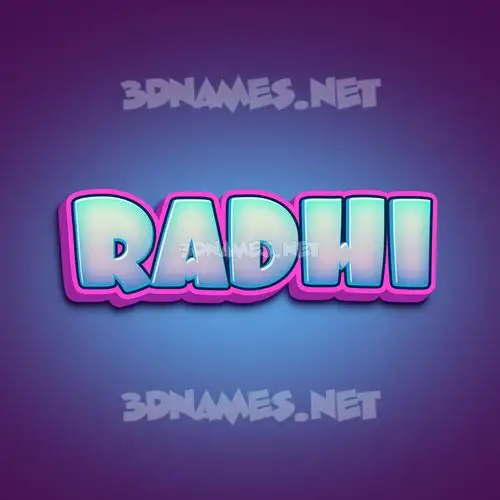 radhi in Phat Purple style - 3D name wallpaper
