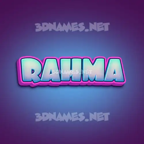 rahma in Phat Purple style - 3D name wallpaper