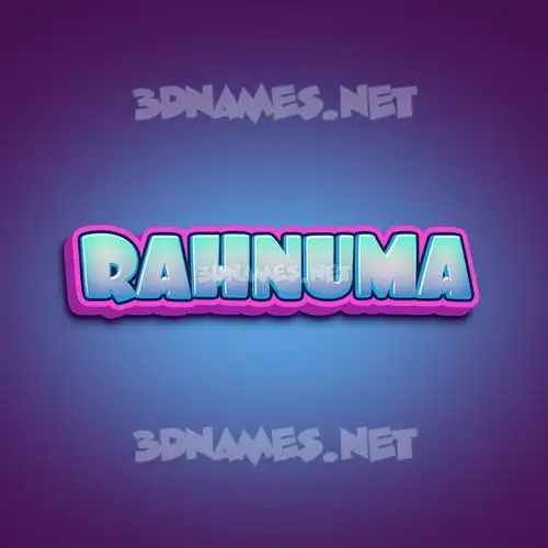 rahnuma in Phat Purple style - 3D name wallpaper