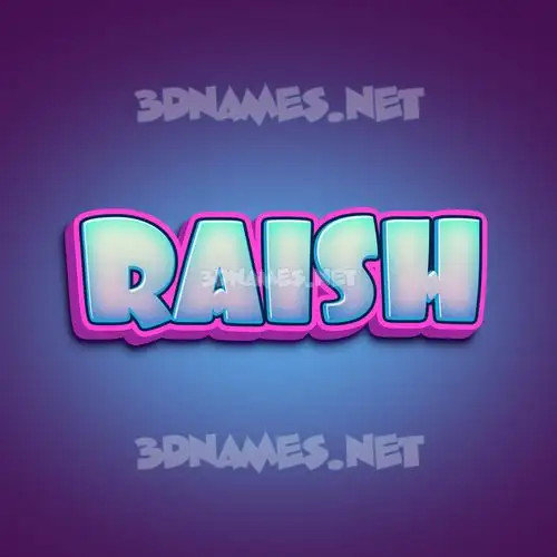 raish in Phat Purple style - 3D name wallpaper