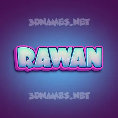 rawan in Phat Purple style - 3D name wallpaper