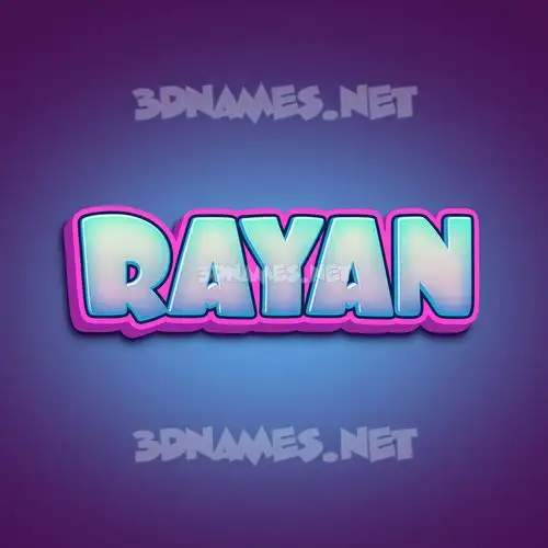 rayan in Phat Purple style - 3D name wallpaper