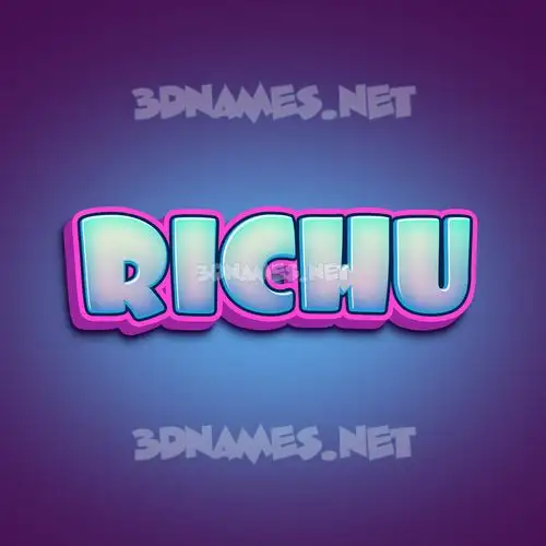 richu in Phat Purple style - 3D name wallpaper richu in Phat Purple style - 3D name wallpaper