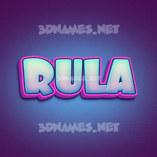 rula in Phat Purple style - 3D name wallpaper