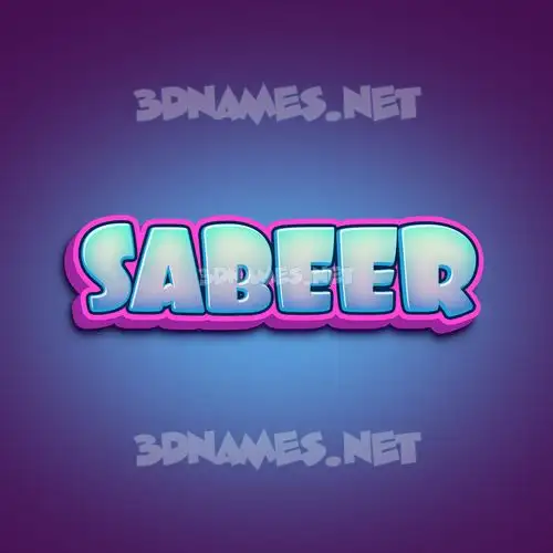 sabeer in Phat Purple style - 3D name wallpaper