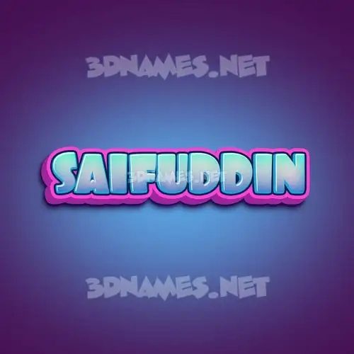 saifuddin in Phat Purple style - 3D name wallpaper