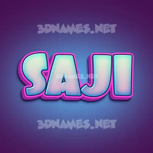 saji in Phat Purple style - 3D name wallpaper