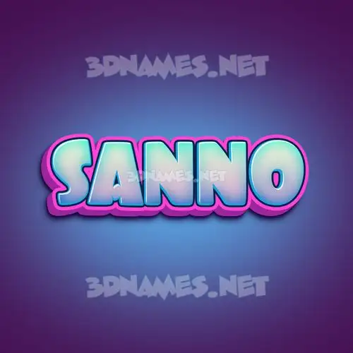 sanno in Phat Purple style - 3D name wallpaper