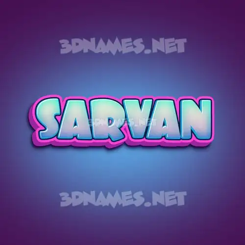 sarvan in Phat Purple style - 3D name wallpaper