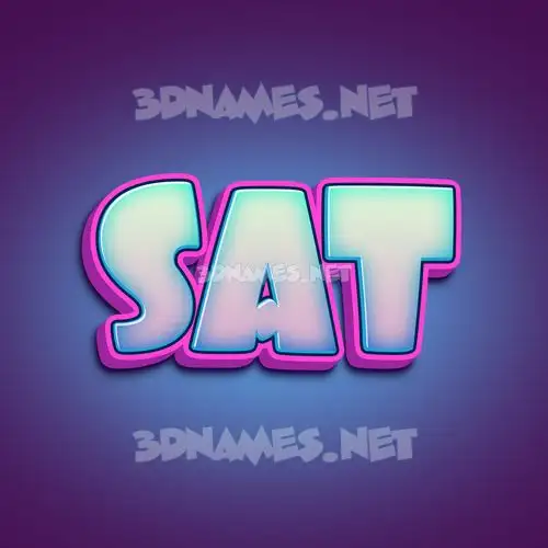 sat in Phat Purple style - 3D name wallpaper