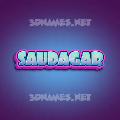 saudagar in Phat Purple style - 3D name wallpaper