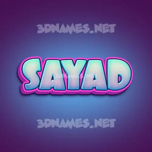 sayad in Phat Purple style - 3D name wallpaper