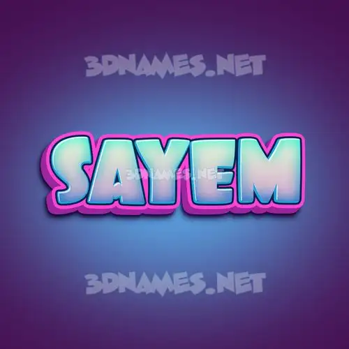 sayem in Phat Purple style - 3D name wallpaper