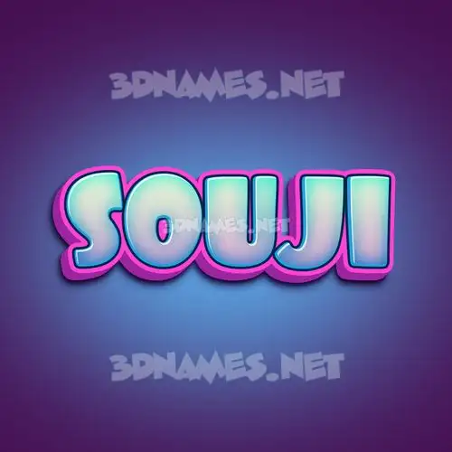souji in Phat Purple style - 3D name wallpaper
