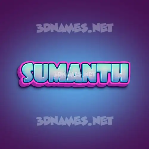 sumanth in Phat Purple style - 3D name wallpaper