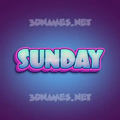 sunday in Phat Purple style - 3D name wallpaper