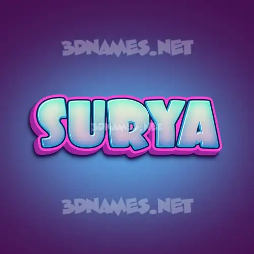 surya in Phat Purple style - 3D name wallpaper