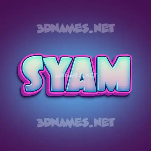 syam in Phat Purple style - 3D name wallpaper