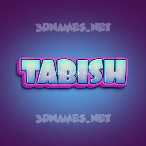 tabish in Phat Purple style - 3D name wallpaper